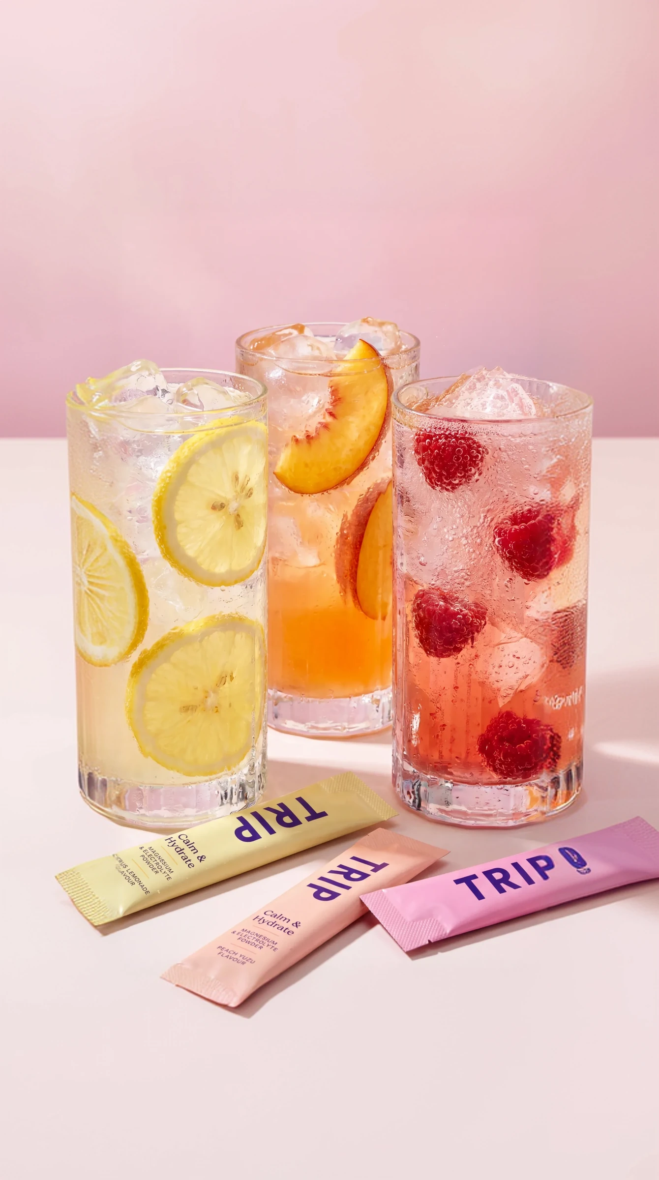 TRIP product drinks with fruit